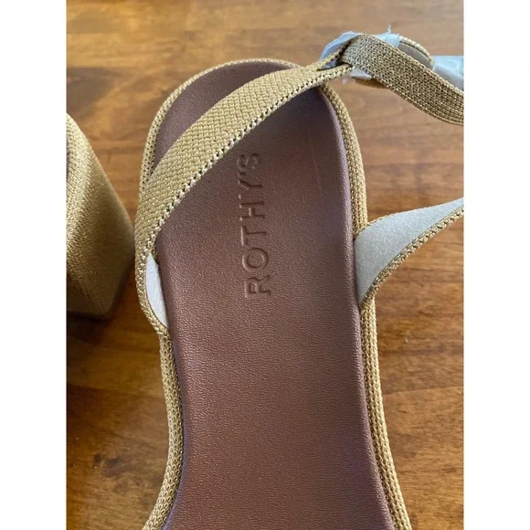 NEW Rothys The Knot Sandal Golden Shimmer Metallic Block Heel Womens 10.5 - Picture 11 of 14